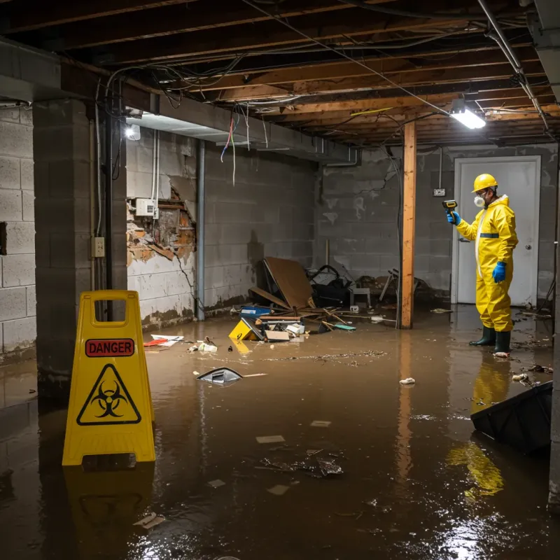 Flooded Basement Electrical Hazard in Whiting, IN Property