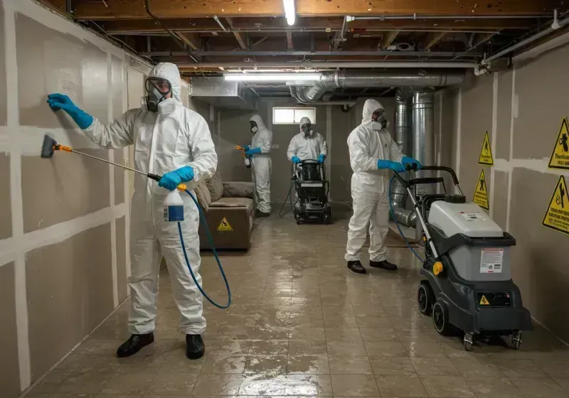 Basement Moisture Removal and Structural Drying process in Whiting, IN